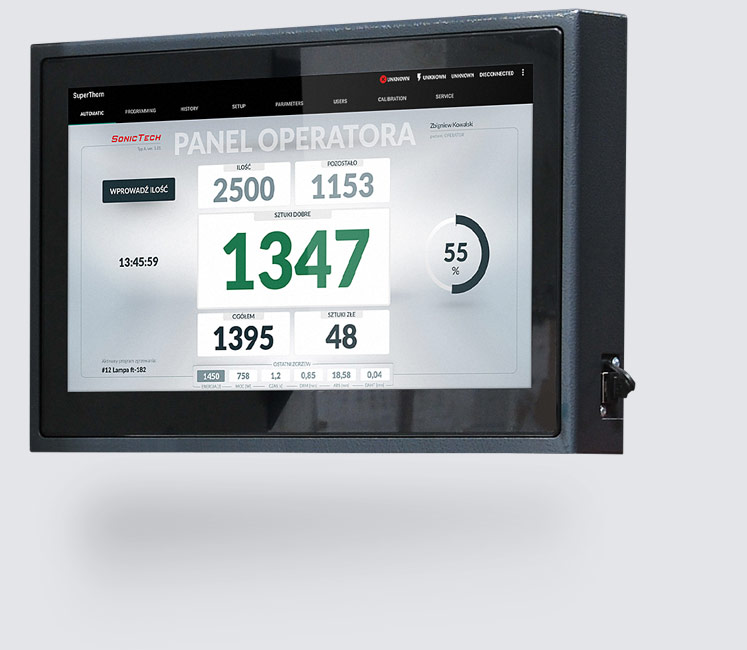Panel sterowania Super Thorn zgrzewarki ultradźwiękowej